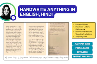 write anything in eng or hindi in a beautiful handwriting