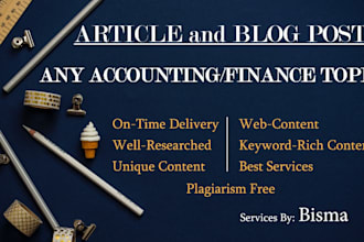 write articles and blogs on accounting, tax and finance