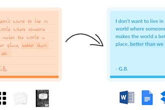 do professional typing, scanned or handwritten document