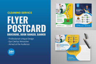 cleaning service flyer or cleaning service postcard design