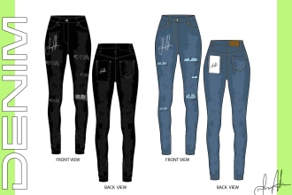 make fashion technical sketch flat drawings cad of clothes