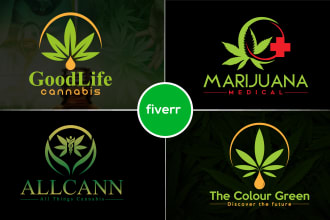 do unique cannabis  marijuana hemp oil weed logo