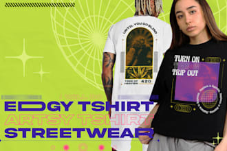 create aesthetic, artsy, edgy design for streetwear clothing