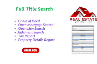 provide real estate property full title search service