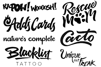 not use a font and actually hand letter a word, logo, quote