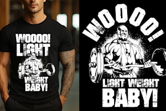 do creative gym fitness workout t shirt and logo design