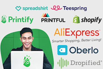 design shopify store, shopify website or dropshipping store