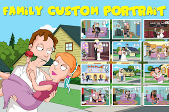 custom you in family guy cartoon portrait
