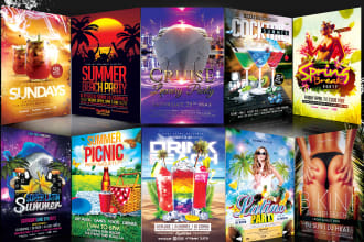do any kind of flyer summer, beach, winter travel, picnic, latin, cruise flyer