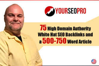 do 75 manual google SEO backlinks with 40 plus domain authority