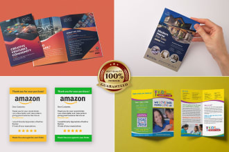 design business flyer, brochure, amazon thank you card, product insert