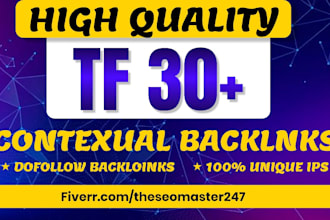 make high trust flow tf 30 plus seo backlinks