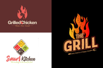 design restaurant, food market, food festival logo