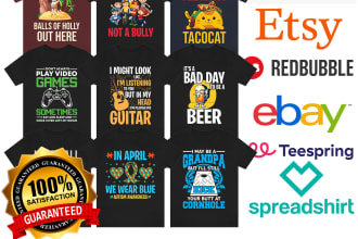 create attractive graphic t shirt design merch by amazon t shirt design