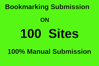 do manually 100 bookmark submission high PR sites