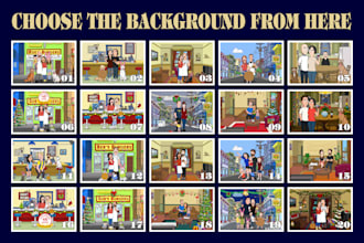 your photo into a bob burger cartoon style portrait