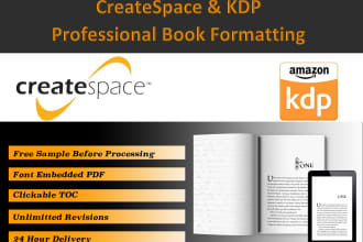 format and publish books for amazon KDP paperback or kindle