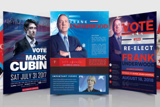 design ultimate political flyer, logo banner, postcard, for election campaign