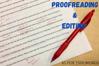 accurately proofread and edit your document of 1500 words
