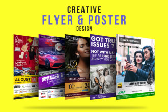 design a flyer, postcard, brochure, poster or magazine ad