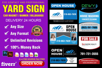 design best and creative real estate or custom yard sign