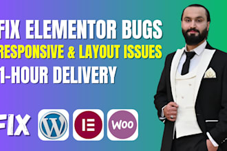fix elementor bugs, layout issues, and mobile responsive errors