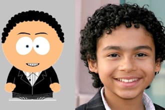 draw any one like a South Park Cartoon Character