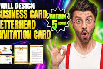 design stationery, business cards, and letterheads within 5 hours