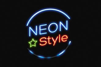 replicate your logo or text in neon style