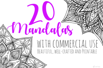send you 20 beautiful mandalas coloring book pages to sell