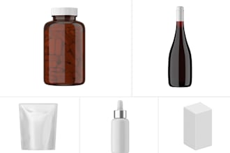 make 3d mockups for boxes, bottles, and packaging