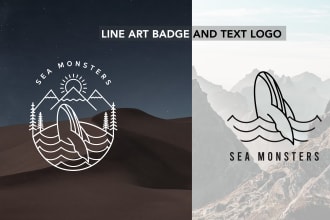 do 2 modern line art text or badge logo design within 24hrs