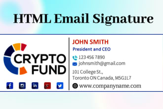 create professional clickable HTML email signature