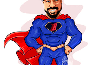 draw your photo into illustration character superhero