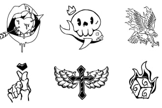 draw simple black and white illustration for you