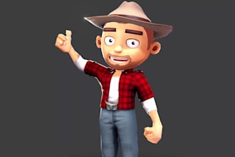 do 3d character modelling for 3d games, animation unity unreal engine