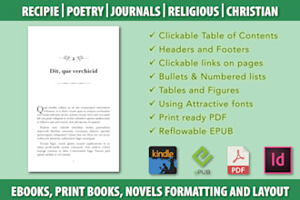 do ebook format, kindle and print book format