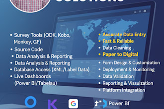 create online survey  any sort of tools using , odk, kobotoolbox,monkey survey,