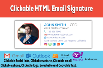 design clickable HTML email signature