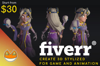 create stylized 3d character for your game or animation