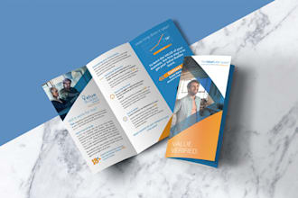 do corporate brochure trifold bifold booklet postcard design