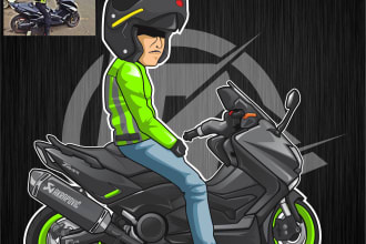 create motorcycle vector art