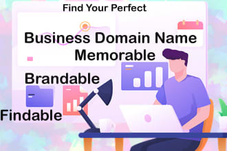 research domain name for your business name and setup wordpress landing page