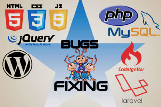 do wordpress, PHP, laravel, mysql, HTML, CSS, js bug fixing