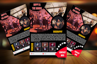 design professional digital media kit for musicians, authors, trainers, speakers