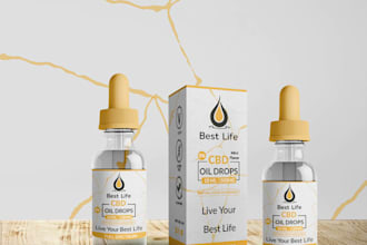 design premium cbd label, product label and bottle packaging design
