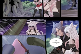draw comic page and webtoon panel for you