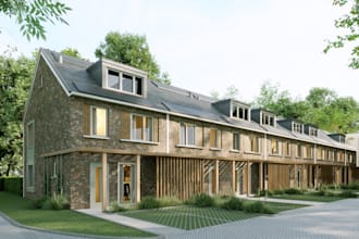 do interior and exterior by 3d max and designer floor plan