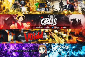 design a amazing youtube gaming channel banner