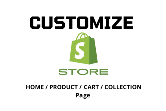 customize your shopify product, collection,cart or home page